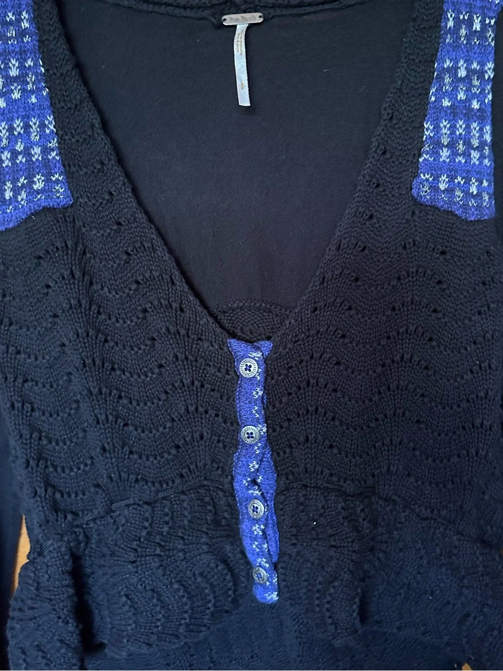 Vintage Free People Peplum crochet sweater size Small